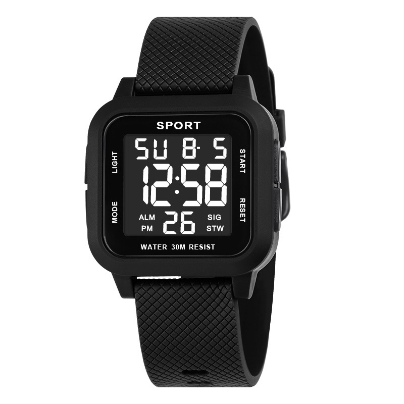 Black Sports Watch Men's Digit - Digital Alarm Clock ulasan dan harga