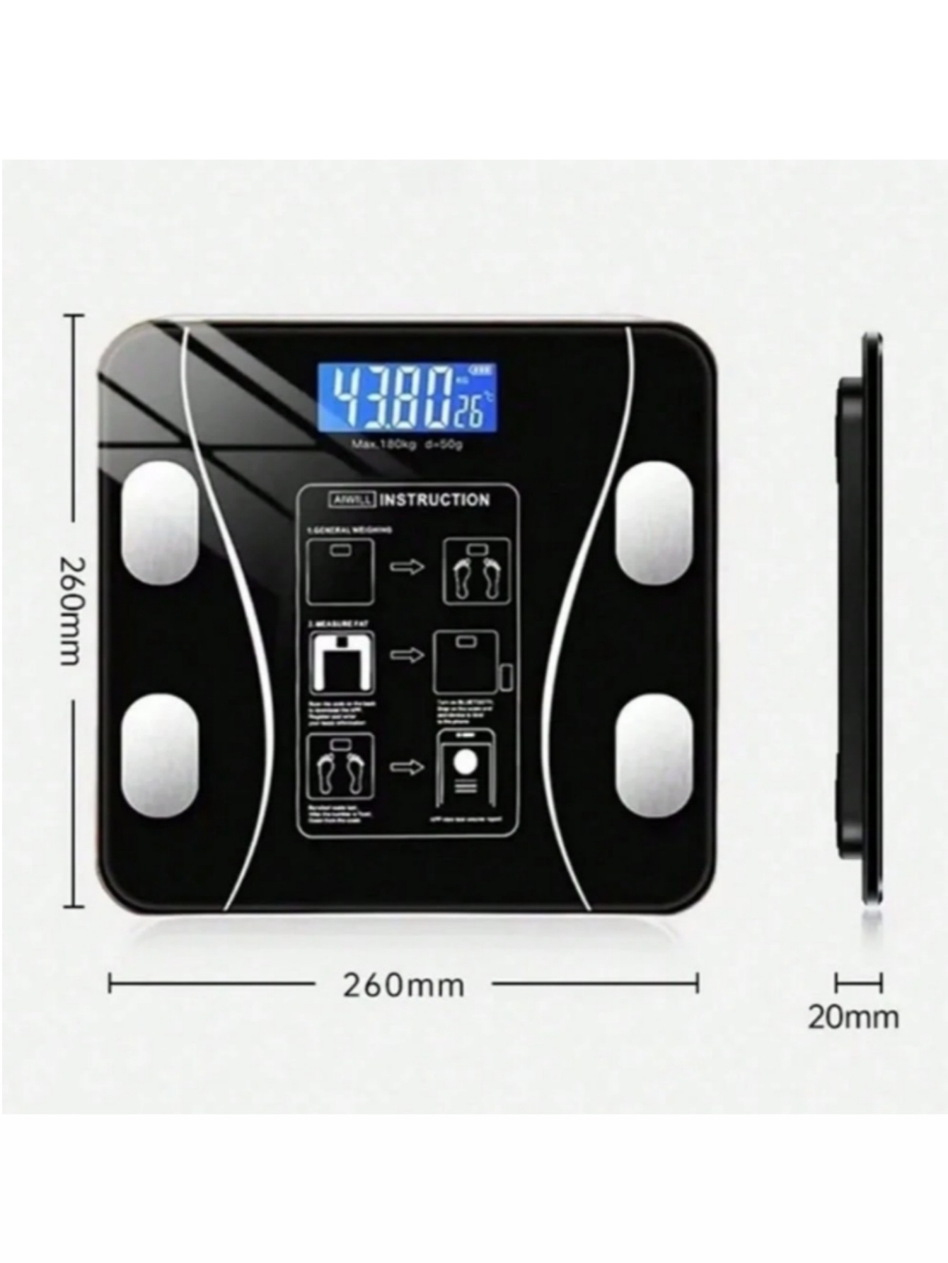 High Precision USB Rechargeabl - Body Fat Scale Smart ulasan dan harga